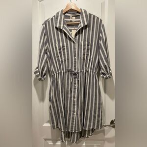 Japna Shirt Striped Button-Up Dress Size L